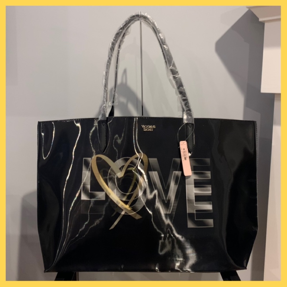 Victoria Secret 3D Love Black Tote - Picture 2 of 8
